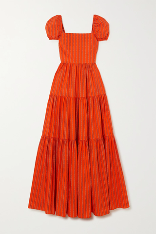 유럽직배송 캐롤라인 콘스타스 원피스 CAROLINE CONSTAS Hart tiered striped floral-print cotton-blend poplin maxi dress 38063312421023209