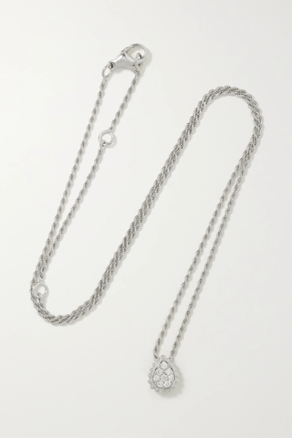 유럽직배송 부쉐론 목걸이 BOUCHERON Serpent Bohème 18-karat white gold, aquaprase and diamond necklace 11452292645161168