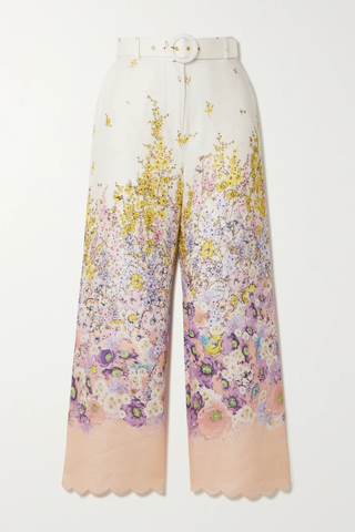 유럽직배송 짐머만 팬츠 ZIMMERMANN Jude belted scalloped floral-print linen wide-leg pants 38063312420610330