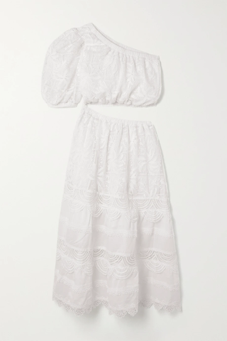 유럽직배송 웨이마리 원피스 WAIMARI Jade one-shoulder cutout guipure lace and cotton-blend voile midi dress 36856120584973076