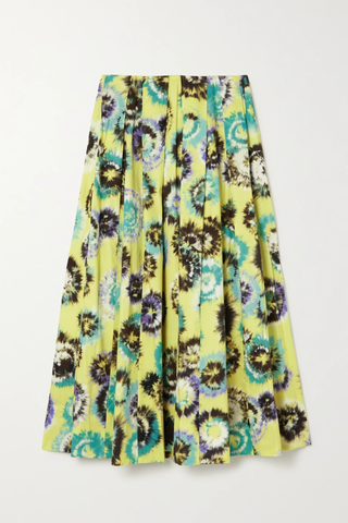 유럽직배송 제이슨우 스커트 JASON WU Pleated floral-print cotton-twill midi skirt 43769801095765700