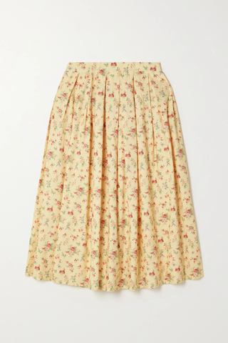 유럽직배송 바체바 스커트 BATSHEVA + Laura Ashley Eres pleated floral-print cotton-poplin midi skirt 38063312420368538