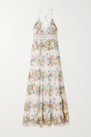 유럽직배송 앨리스앤올리비아 원피스 ALICE + OLIVIA Karolina tiered embroidered floral-print voile maxi dress 38063312420748801