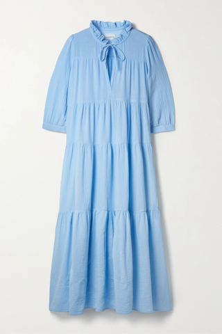 유럽직배송 HONORINE Giselle tiered crinkled cotton-gauze maxi dress 36856120584982071