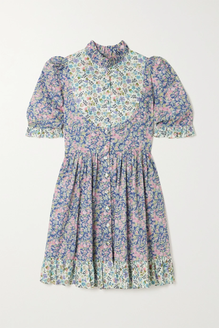 유럽직배송 O PIONEERS Tania ruffled floral-print cotton mini dress 36856120585378594