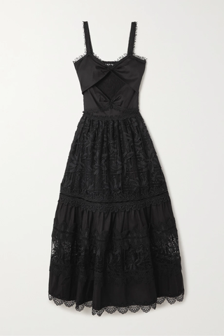 유럽직배송 웨이마리 원피스 WAIMARI Emma cutout smocked tiered guipure lace and poplin midi dress 36856120584973111