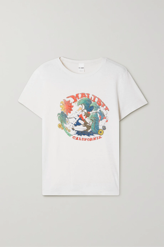 유럽직배송 리던 티셔츠 RE/DONE Printed cotton-jersey T-shirt 45666037504839300