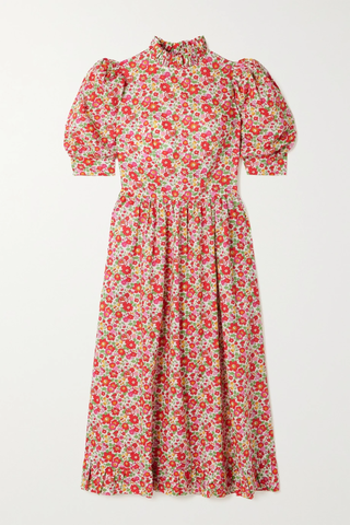 유럽직배송 O PIONEERS Bessie ruffled floral-print cotton midi dress 36856120585378602