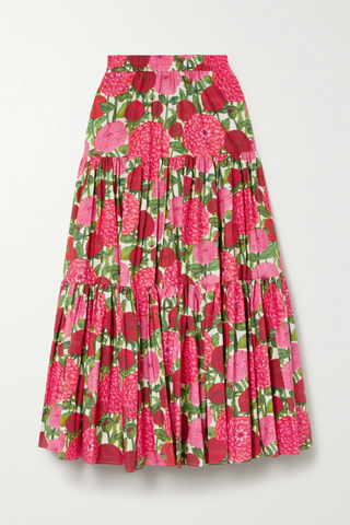 유럽직배송 라더블제이 스커트 LA DOUBLEJ Big tiered floral-print cotton-poplin maxi skirt 38063312420399757