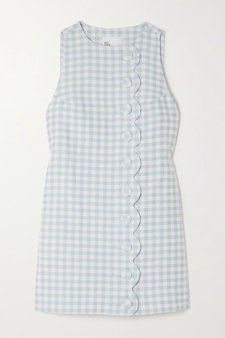 유럽직배송 리사마리페르난데즈 미니원피스 LISA MARIE FERNANDEZ Scalloped gingham cotton-blend bouclé-jacquard mini dress 45666037504799765