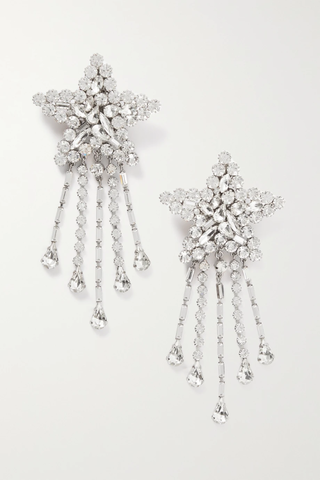 유럽직배송 알레산드라리치 클립 귀걸이 ALESSANDRA RICH Oversized silver-tone crystal clip earrings 38063312418406188