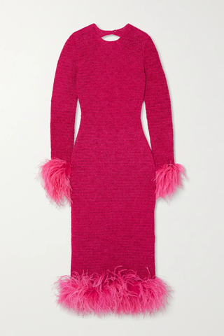 유럽직배송 마그다부트림 원피스 MAGDA BUTRYM Open-back feather-trimmed crocheted cotton-blend maxi dress 33258524072390916