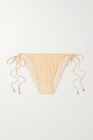 유럽직배송 PEONY + NET SUSTAIN striped stretch-ECONYL bikini briefs 34344356237478538