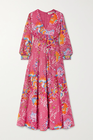 유럽직배송 엠포리오 시레누세 원피스 EMPORIO SIRENUSE Lena pleated printed cotton-voile maxi dress 42247633207904978