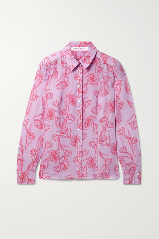 유럽직배송 캐롤리나헤레라 셔츠 CAROLINA HERRERA Floral-print silk-georgette shirt 38063312418137880