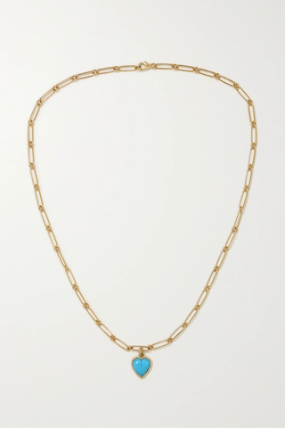 유럽직배송 STORROW Alana 14-karat gold, turquoise and diamond necklace 38063312418714522