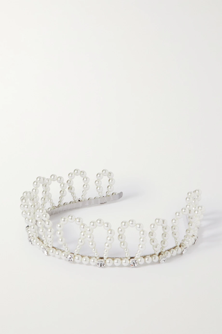 유럽직배송 시몬로샤 헤드밴드 SIMONE ROCHA Silver-tone, faux pearl and crystal headband 33258524072354340