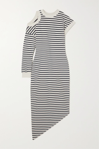 유럽직배송 어웨이크모드 원피스 A.W.A.K.E. MODE Asymmetric striped organic cotton-jersey dress 33258524072570236