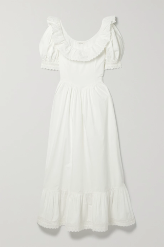 유럽직배송 도엔 원피스 DÔEN + NET SUSTAIN Lupine broderie anglaise-trimmed organic cotton-poplin maxi dress 29419655932708788