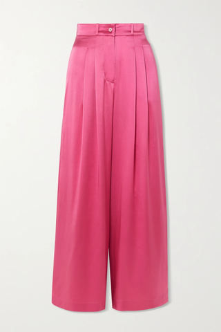 유럽직배송 MAISON ESSENTIELE Bed Suit pleated silk-satin wide-leg pajama pants 36856120585516844