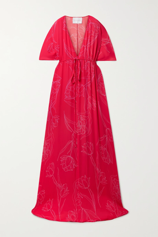 유럽직배송 캐롤리나헤레라 CAROLINA HERRERA Floral-print silk-georgette gown 38063312418137881
