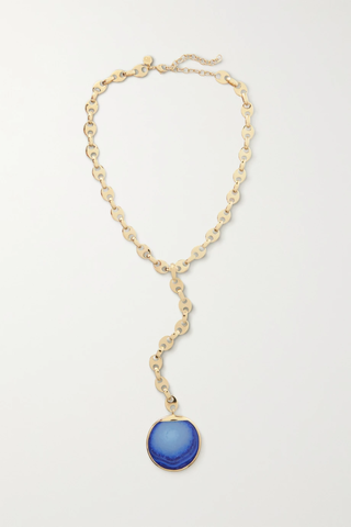 유럽직배송 파코라반 목걸이 PACO RABANNE Eight Nano gold-tone glass necklace 38063312420391147