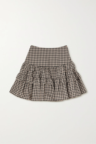 유럽직배송 몰리고다드 미니스커트 MOLLY GODDARD Tiered ruffled gingham cotton-poplin mini skirt 38063312418591005