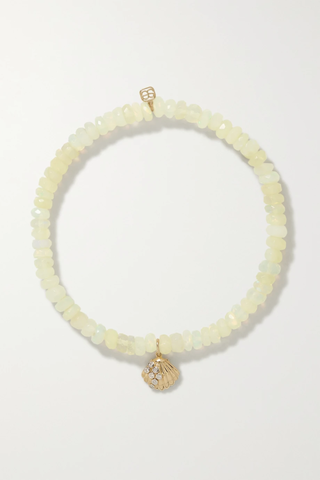 유럽직배송 시드니에반 팔찌 SYDNEY EVAN Small Clam Shell 14-karat yellow and white gold, opal and diamond bracelet 38063312418970735
