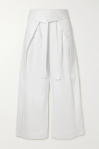 유럽직배송 에이엘씨 팬츠 A.L.C. Emilio tie-detailed layered cotton and linen-blend wide-leg pants 38063312418264259