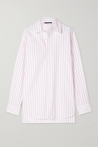 유럽직배송 아크네스튜디오 셔츠 ACNE STUDIOS Appliquéd striped cotton-poplin shirt 38063312420359299
