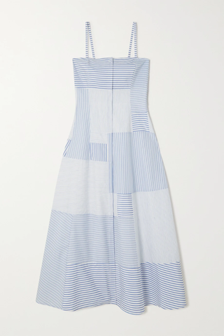 유럽직배송 가브리엘허스트 원피스 GABRIELA HEARST Magritte paneled striped cotton and linen-blend midi dress 43769801095606225