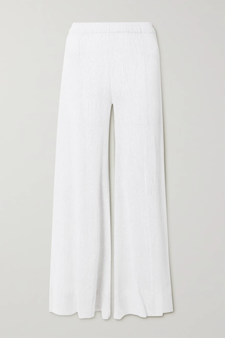 유럽직배송 SUZIE KONDI Elira striped metallic cotton-blend gauze wide-leg pants 34344356236892921