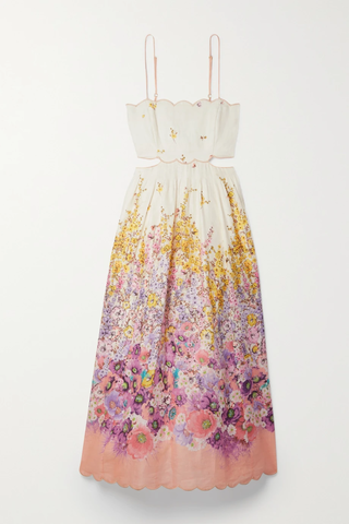 유럽직배송 짐머만 원피스 ZIMMERMANN Jude lace-up cutout scalloped floral-print linen midi dress 38063312420610395