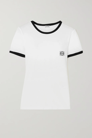유럽직배송 로에베 티셔츠 LOEWE Anagram embroidered cotton-jersey T-shirt 43769801097466457