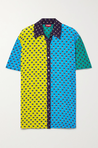 유럽직배송 스타우드 셔츠 STAUD Oversized printed color-block crepe de chine shirt 43769801096283746