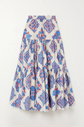 유럽직배송 라더블제이 스커트 LA DOUBLEJ Big tiered printed cotton-poplin maxi skirt 38063312421201572