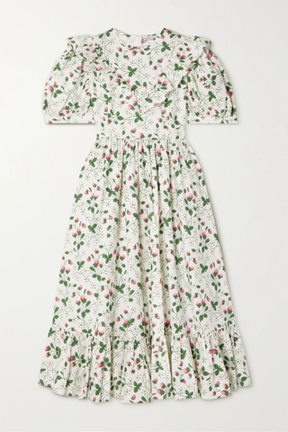 유럽직배송 바체바 원피스 BATSHEVA + Laura Ashley May ruffled floral-print cotton-poplin midi dress 38063312420368540