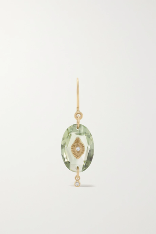 유럽직배송 PASCALE MONVOISIN Souad N°2 9-karat gold, amethyst and diamond earring 18706561955537072