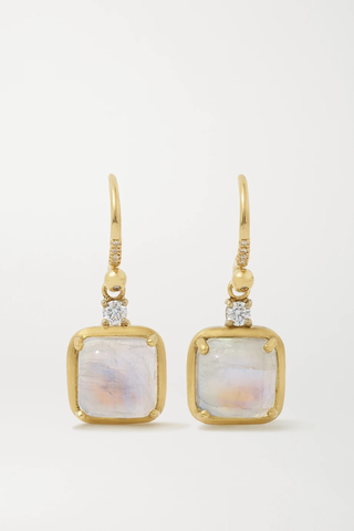 유럽직배송  아이린뉴워스 귀걸이 IRENE NEUWIRTH Classic 18-karat gold, moonstone and diamond earrings 560971904000535