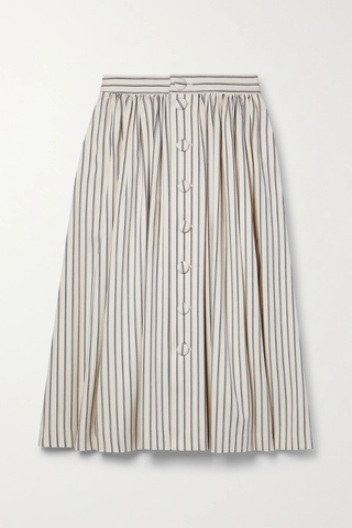 유럽직배송 아담립스 스커트 ADAM LIPPES Striped cotton-twill midi skirt 34344356236755852