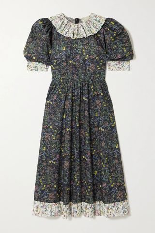 유럽직배송 O PIONEERS Claudette ruffled floral-print cotton midi dress 36856120585378592