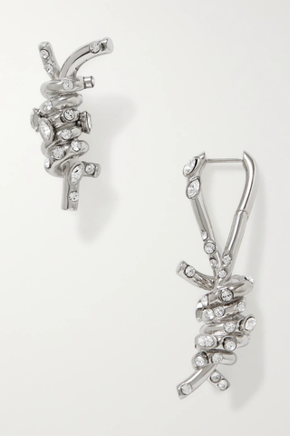 유럽직배송 지방시 귀걸이 GIVENCHY Silver-tone crystal earrings 33258524072068530