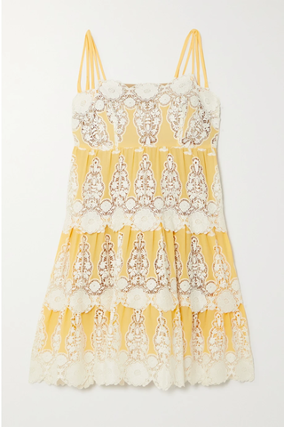 유럽직배송 미구엘리나 미니원피스 MIGUELINA Gwendolyn tiered crocheted cotton mini dress 33258524072413562