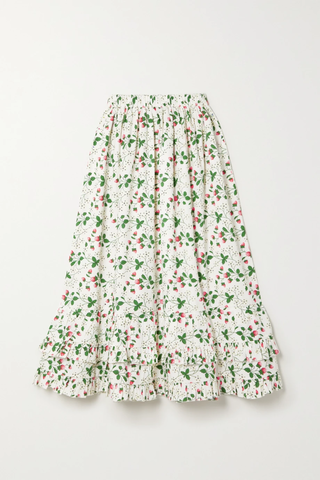 유럽직배송 바체바 스커트 BATSHEVA + Laura Ashley Pembroke ruffled tiered floral-print cotton-poplin midi skirt 38063312420368545