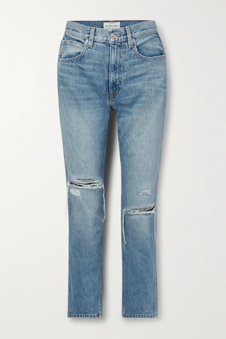 유럽직배송 실버레이크 청바지 SLVRLAKE Virginia distressed high-rise slim-leg organic jeans 32027475399701493