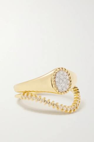 유럽직배송 이본레옹 반지 YVONNE LÉON 9-karat gold diamond signet ring set 43769801094295165