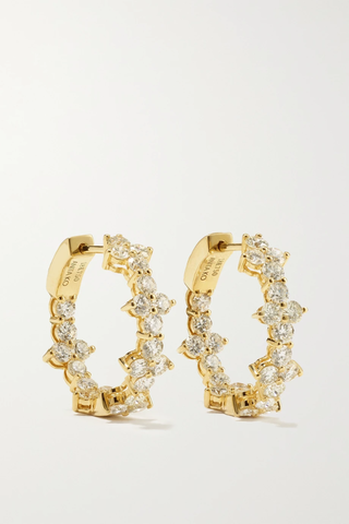 유럽직배송 아니타고 귀걸이 ANITA KO Vivi 18-karat gold diamond hoop earrings 38063312418589370