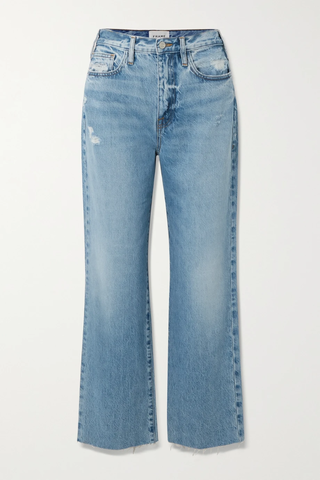 유럽직배송 프레임 청바지 FRAME Le Jane Crop distressed high-rise wide-leg jeans 46376663162666982