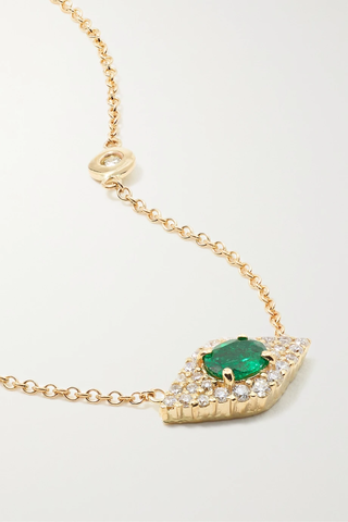 유럽직배송 잭키에이슈 목걸이 JACQUIE AICHE 14-karat gold, emerald and diamond necklace 38063312419089224