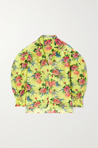 유럽직배송 앨리스앤올리비아 블라우스 ALICE + OLIVIA Serena smocked floral-print cotton and silk-blend blouse 38063312420748543